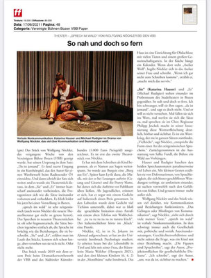 Theaterkritik ff Wochenmagazin 17.06.2021